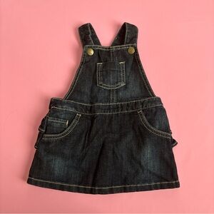 Old Navy Baby Girl Denim Jean Pocket Overalls Mini Blue Skirt 6-12 Months